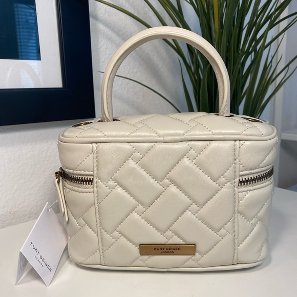 NWT Kurt Geiger Mini Quilted Lambskin Leather Vanity Bag
In Bone - Picture 12 of 16